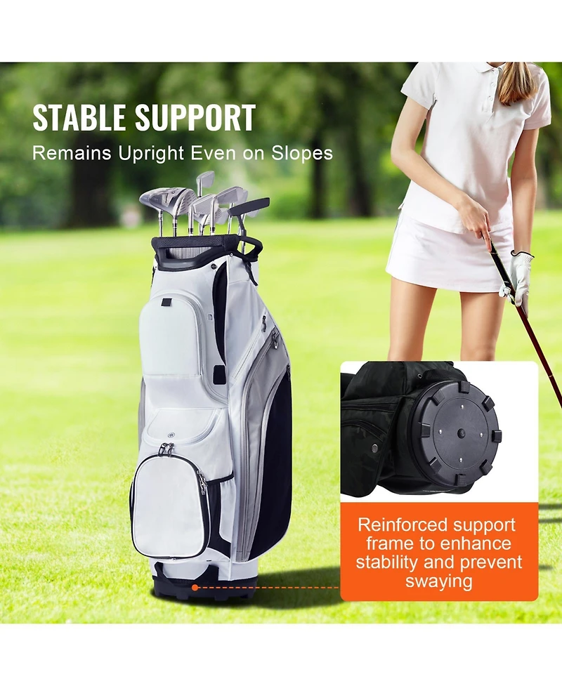 Hongge 36 in Nylon Golf Cart Bag with 14-Way Organizer Divider Top