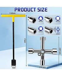 Xdovet Water Meter Key Shut Off Tool T-handle Wrench Valve Curb Main Underground