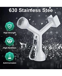 Xdovet 304 Stainless Steel Meter Curb Box Key Wrench Pentagon Bolts Pit Cover Water Valve Shut Off Tool