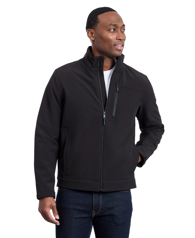 Calvin Klein Men's Sherpa Lined Softshell Stand Collar Jacket