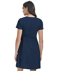 Calvin Klein Women's Short-Sleeve Crewneck Fit & Flare Dress
