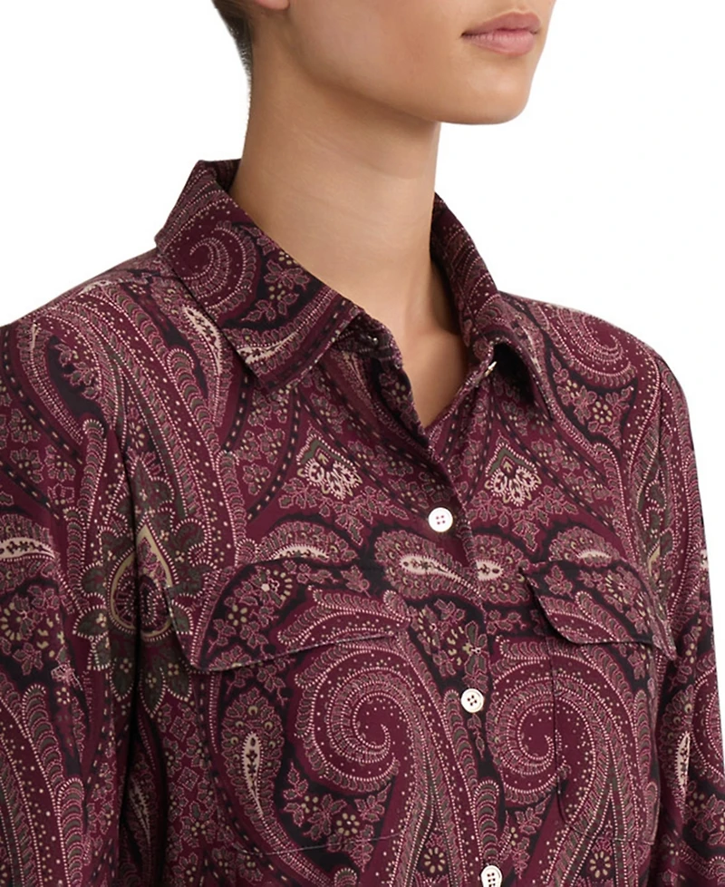 Jones New York Women's Printed Two-Pocket Button-Front Shirt
