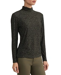 Jones New York Women's Printed Long-Sleeve Turtleneck Top