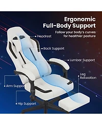 Sugift Ergonomic Video Game Chair with Headrest and Footrest for Home Office