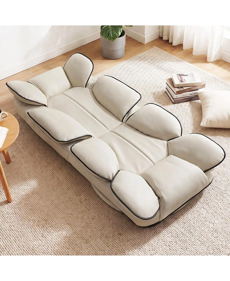 Sugift 360 Degree Swivel Floor Gaming Chair with 6-Position Adjustable Backrest and Sponge Filling