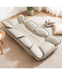 Sugift 360 Degree Swivel Floor Gaming Chair with 6-Position Adjustable Backrest and Sponge Filling