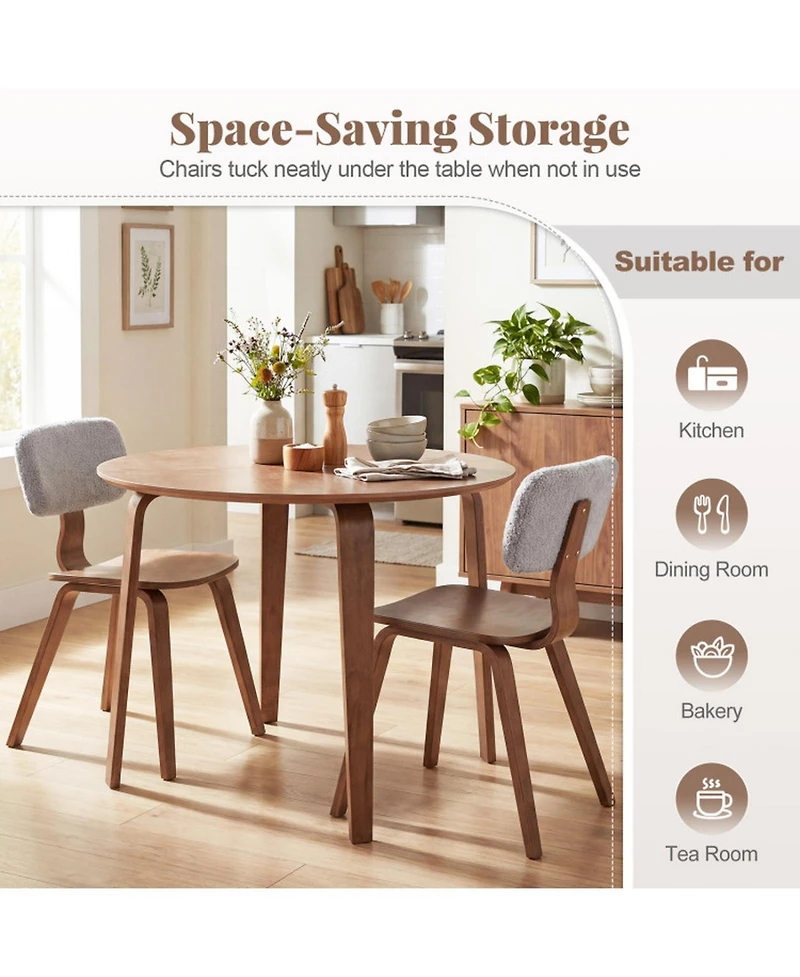 Sugift 37.5in Round Dining Table with Rubber Wood Legs for Small Spaces