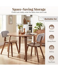 Sugift 37.5in Round Dining Table with Rubber Wood Legs for Small Spaces