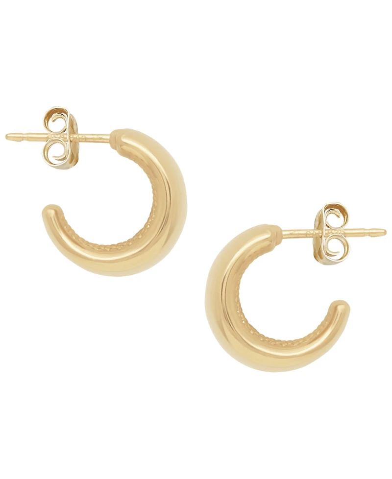 Macy's Sculptured X-Small Flat Band Hoop Cuff Earrings in 14k Yellow Gold