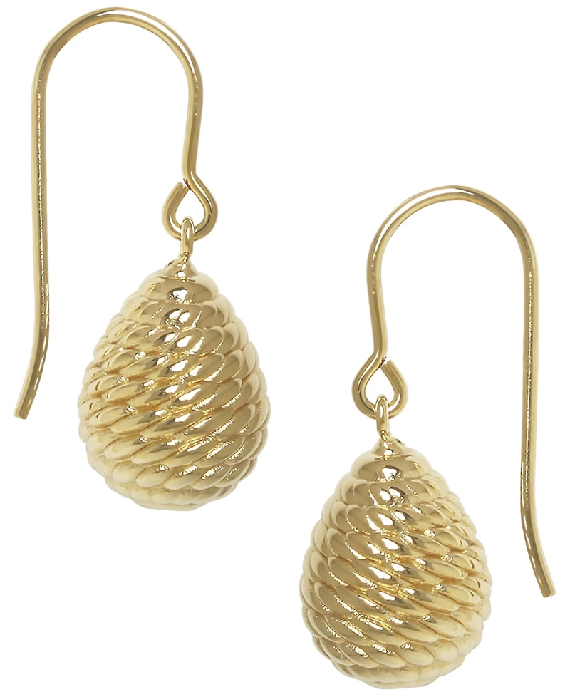 Macy's Sculptured Spiral Rope Drop Earrings in 14k Yellow Gold