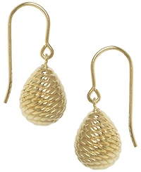 Macy's Sculptured Spiral Rope Drop Earrings in 14k Yellow Gold