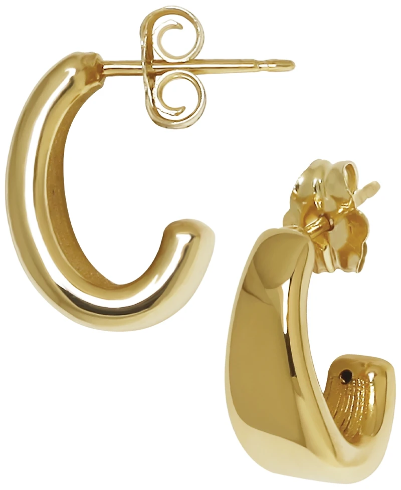 Macy's Sculptured Small J Hoop Earrings in 14k Yellow Gold