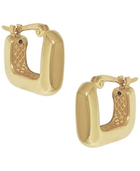 Macy's Sculptured Square Mini Hoop Earrings in 14k Yellow Gold