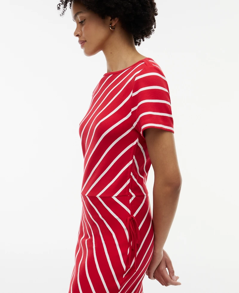 Tommy Hilfiger Women's Striped Boat Neck T-Shirt Dress