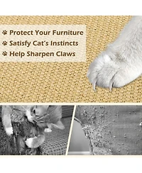 Sugift 2 Piece Cat Scratcher Mat Set Natural Sisal Pads