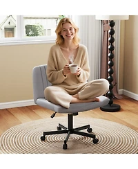 Sugift Criss Cross Swivel Desk Chair with Wheels Soft-Padded 26 Inch Wide Seat