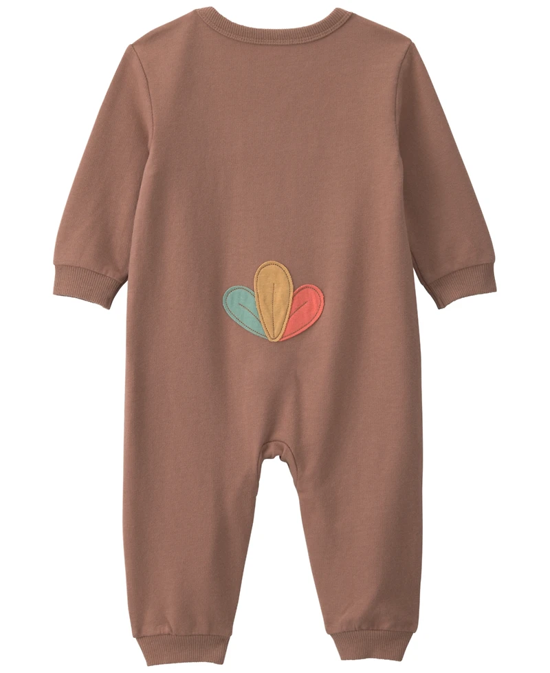 Carter's Baby Boys' and Girls' Turkey Thanksgiving French Terry Long-Sleeve Jumpsuit