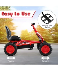 Sugift Kids 4-Wheel Go Kart with Adjustable Seat and Steering Handlebars, Supports up to 66 lbs, Ages 3+