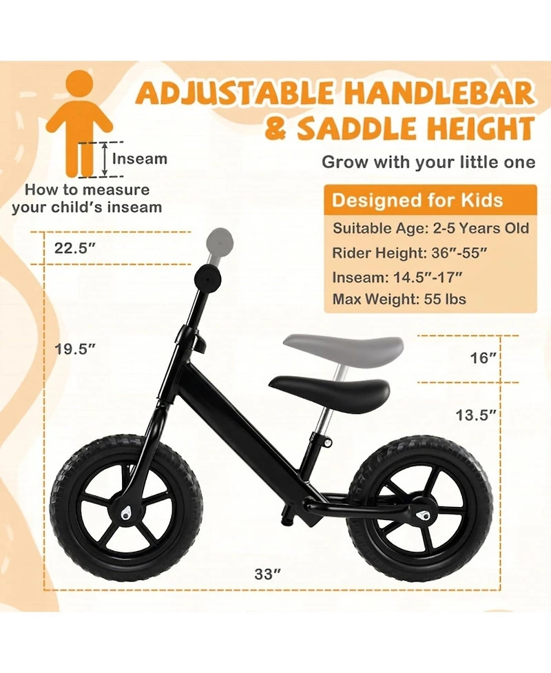 Sugift Lightweight Toddler No-Pedal Balance Bike, Ages 2-5