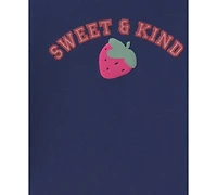 Carter's Toddler Girls' 2T-5T Sweet & Kind Strawberry Graphic Sweatshirt and Pants, 2-Piece Set