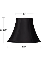 Springcrest Set of 2 Bell Lamp Shades Small 6" Top x 12" Bottom x 8.5" High x 9" Slant Spider Replacement Harp and Finial