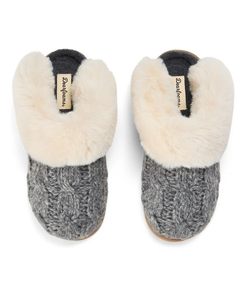 Dearfoams Women's Nicki Knit Scuff Cable Slippers