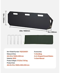 Hongge 40 x 12 in Hdpe Soccer Rebound Wall with 3 Adjustable Angles