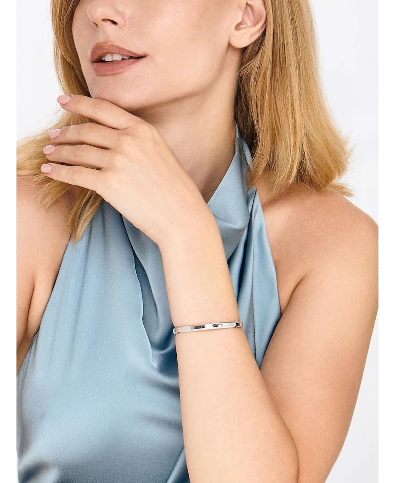 Devata 5mm Cuff Bracelet in Rhodium Plated Sterling Silver