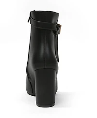 Berness Women's Blanche Pointed Toe Ankle Boots with Buckle Detail