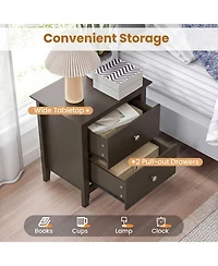 Sugift Modern 2-Drawer Nightstand for Small Spaces