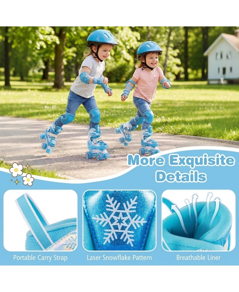 Hongge Toddler Roller Skates with 4 Light-Up Wheels and Triple Protection
