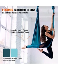 Hongge 11-Yard Aerial Silk Yoga Hammock Kit with Rigging Hardware