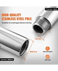 Hongge 45mm Stainless Steel Spinning Static Dancing Pole Kit