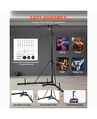 Hongge Heavy Duty Two-in-One Punching Bag Stand with Pull Up Bar