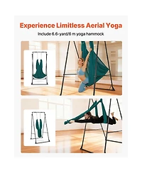 Hongge Foldable Aerial Yoga Stand Frame with 6.6-Yard Hammock