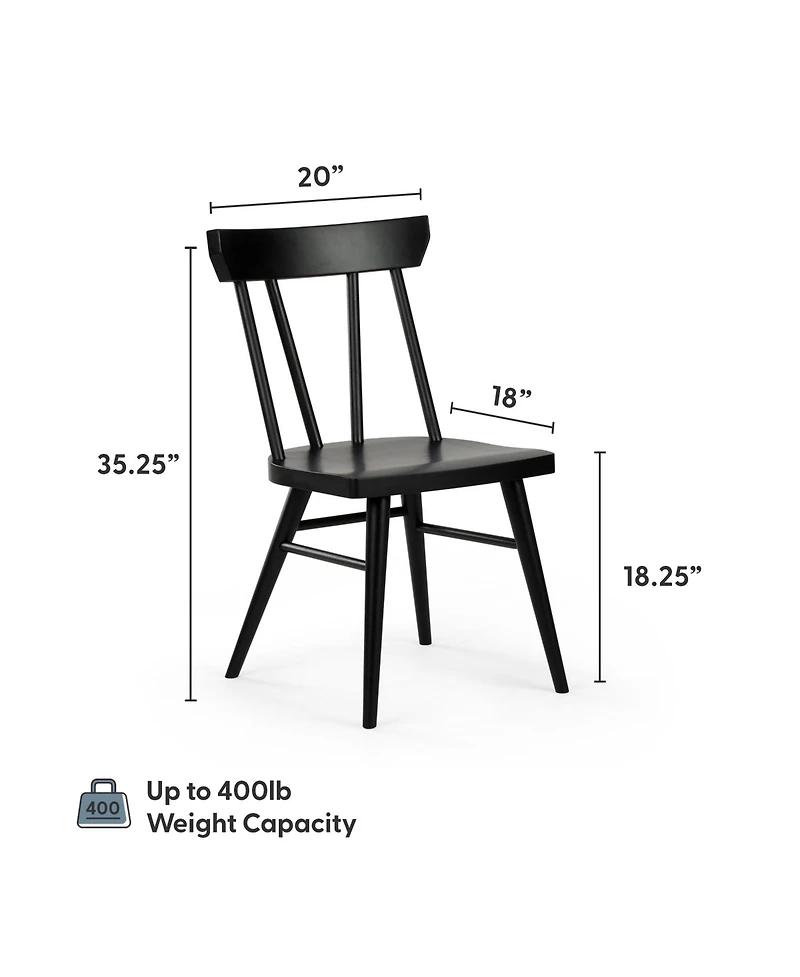 Plank+Beam Solid Wood Windsor Dining Chair Set of 4