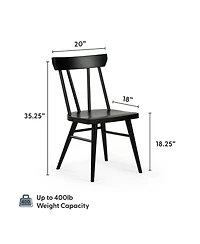 Plank+Beam Solid Wood Windsor Dining Chair Set of 4