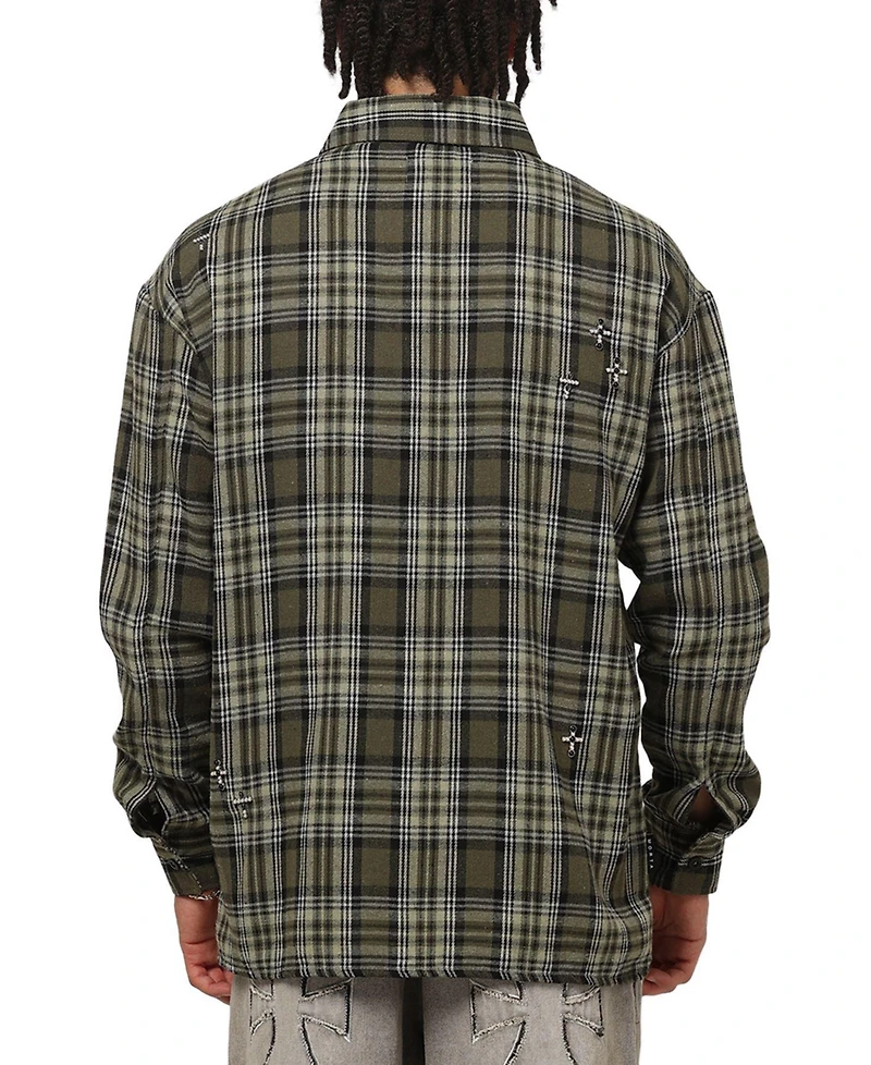 Saint Morta Men's Credo Plaid Long Sleeve Button Up Shirt