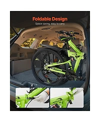 Hongge 26 in Full Suspension Folding Mountain Bike 21-Speed