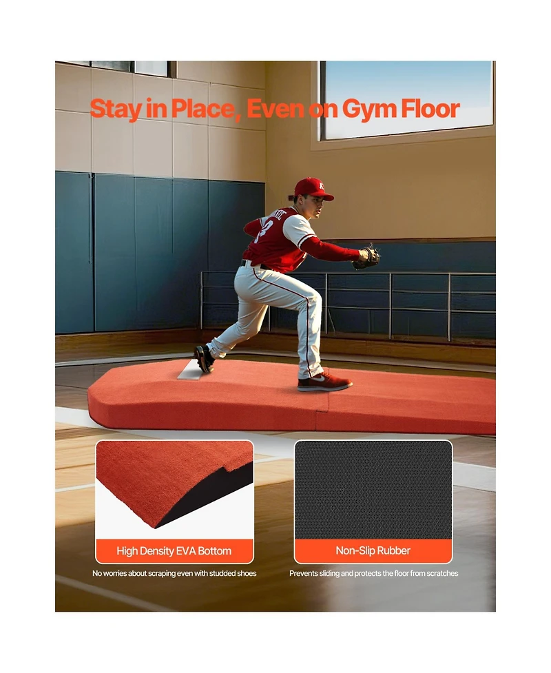 Hongge 127 in Portable Baseball Pitching Mound with Rubber Plate