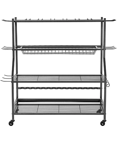Hongge Mobile 15-Rod Fishing Rod Holder Rack Cart with Wheels