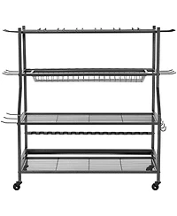 Hongge Mobile 15-Rod Fishing Rod Holder Rack Cart with Wheels