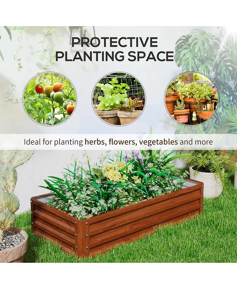 Outsunny Raised Garden Bed Vegetable Planter Flower Gardening Box Patio
