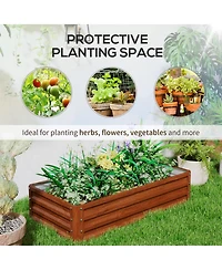 Outsunny Raised Garden Bed Vegetable Planter Flower Gardening Box Patio