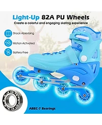 Sugift 4-Size Adjustable Light-Up Inline Skates for Toddlers Ages 5-7