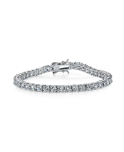 Genevive Classic Gold Plated 3MM Cz Slim Tennis Bracelet