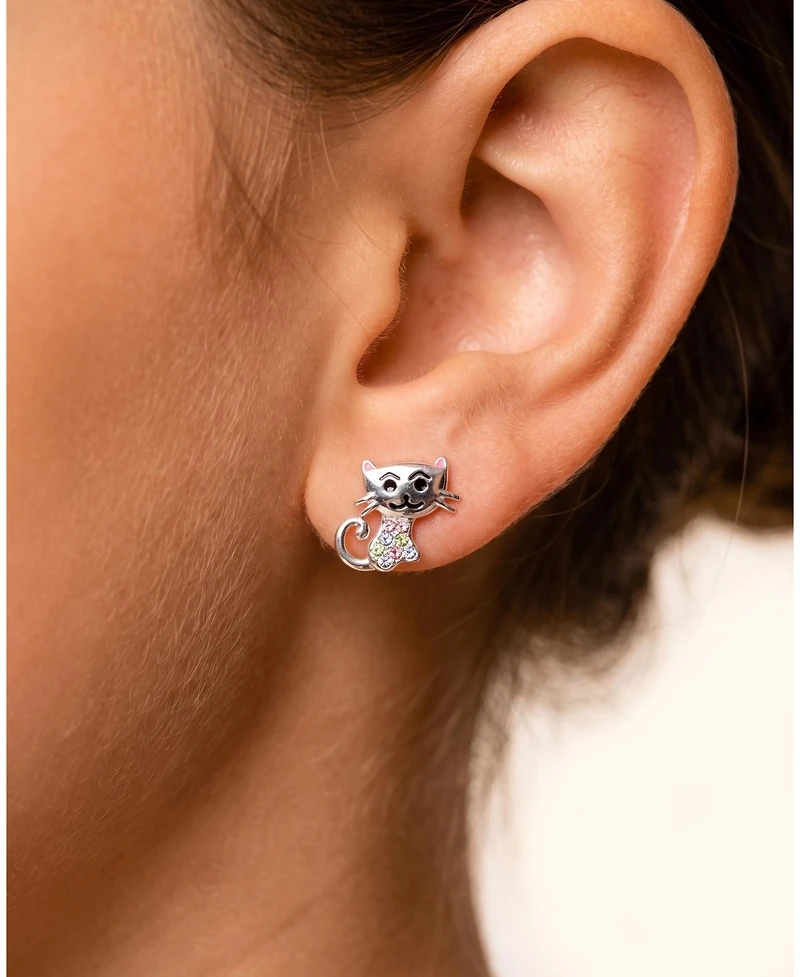 Chanteur Kids Cat Hypoallergenic Earrings for Girls with Surgical Titanium Screwbacks