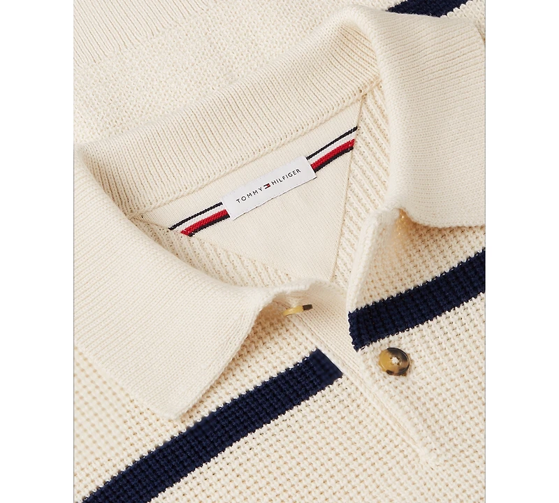 Tommy Hilfiger Men's Waffle Structure Rugby Sweater