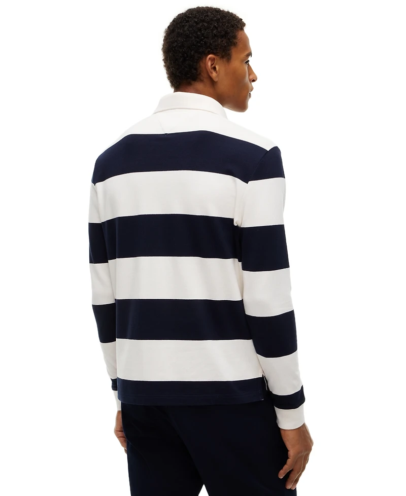 Tommy Hilfiger Men's Striped Classic Rugby Polo Shirt