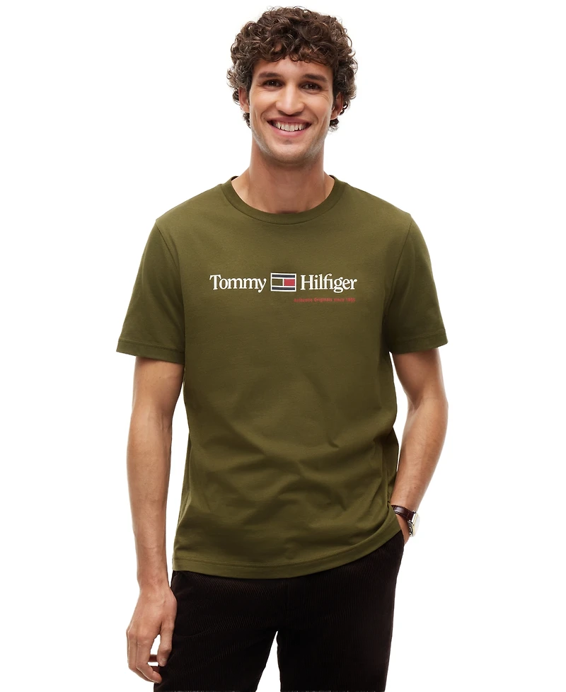 Tommy Hilfiger Men's Brand Love Red, White and Blue Graphic T-Shirt